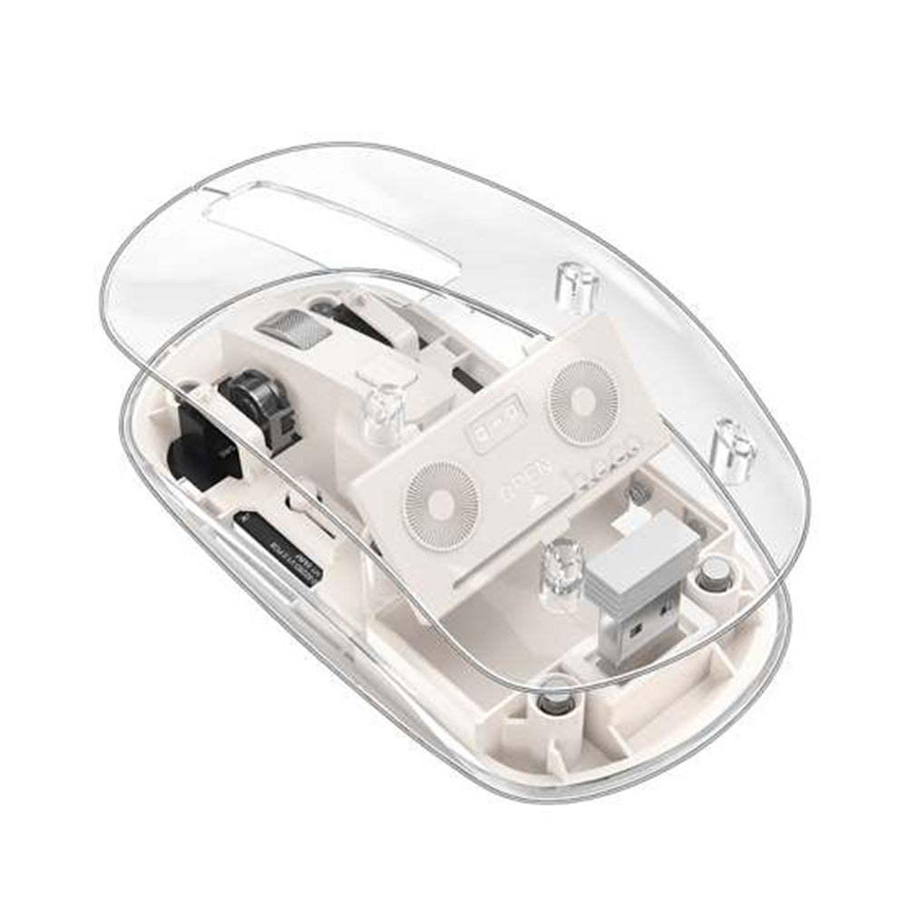Souris sans fil Bluetooth transparente et silencieuse à double mode Souris sans fil Bluetooth transparente et silencieuse à double mode